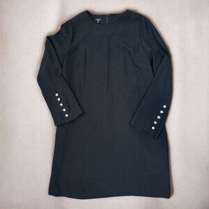 New Talbots Classic Black Ponte 3/5 Sleeve Dress Embellished Size 16